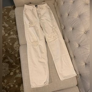 BDG White Jeans. High rise, boyfriend cut.
